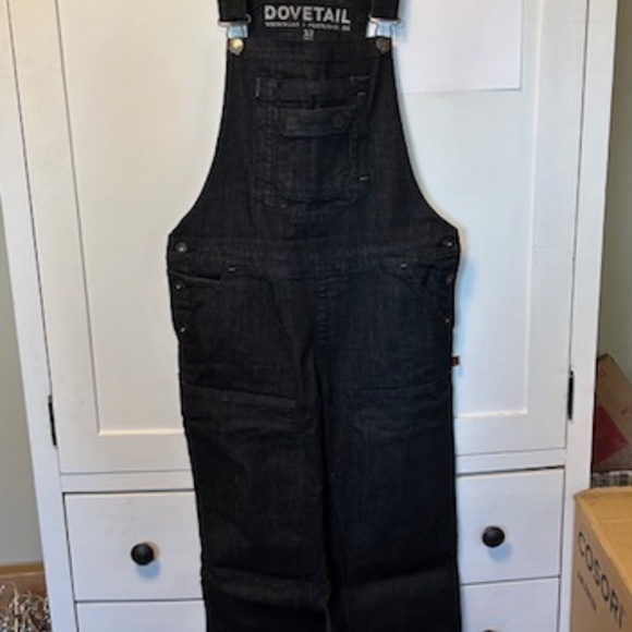 Dovetail Workwear Freshley Overalls Black Denim size 6x32 - Picture 5 of 5